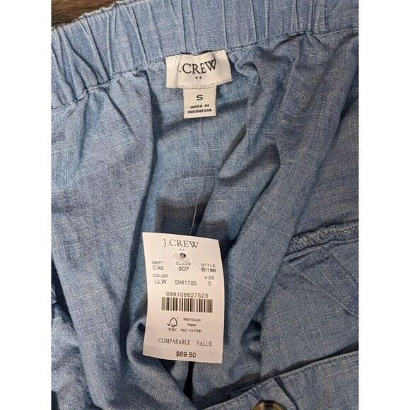 J.Crew‎ Women's Sz Small Chambray Button Front Tank Top Ruffle Straps Blouse N55 - Picture 5 of 9